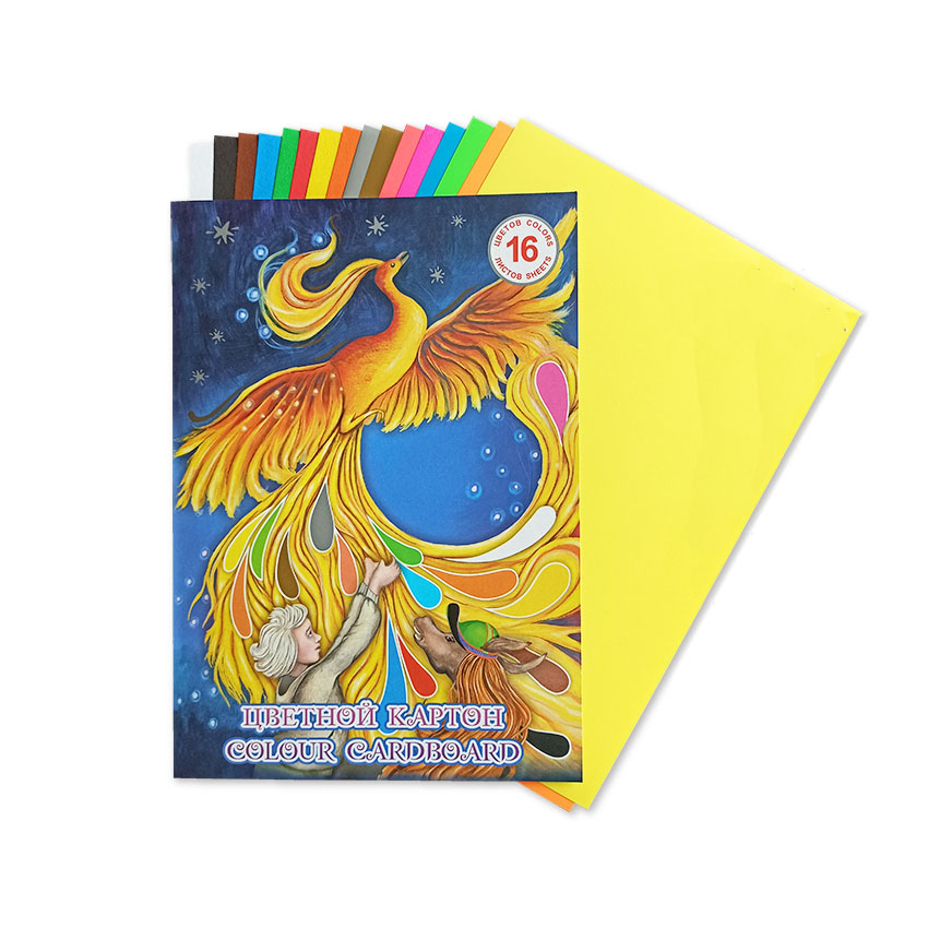 Набор для детского творчества из цветного флуоресцентного и немелованного картона 