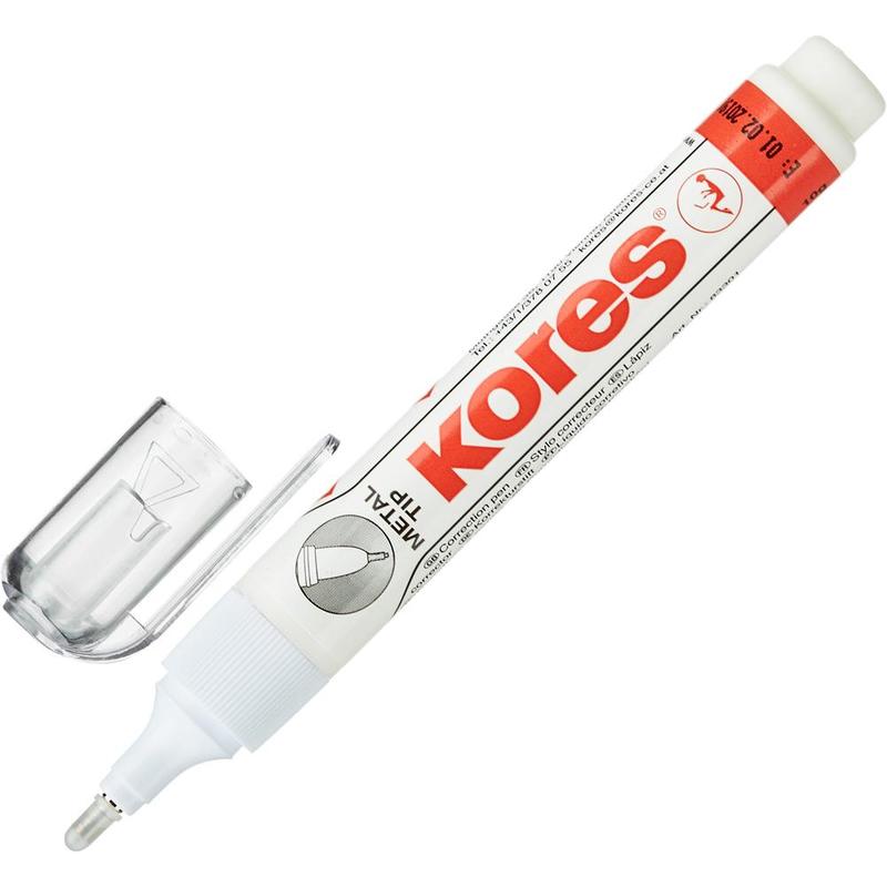 Корректирующая ручка KORES Metal Tip 8 мл, метал наконечник Kores-5436