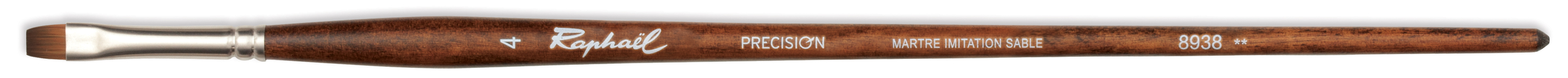 Кисть синтетика имитация соболь 4 укороченная плоская Sennelier quotPrecision quot длинная ручка 1088₽