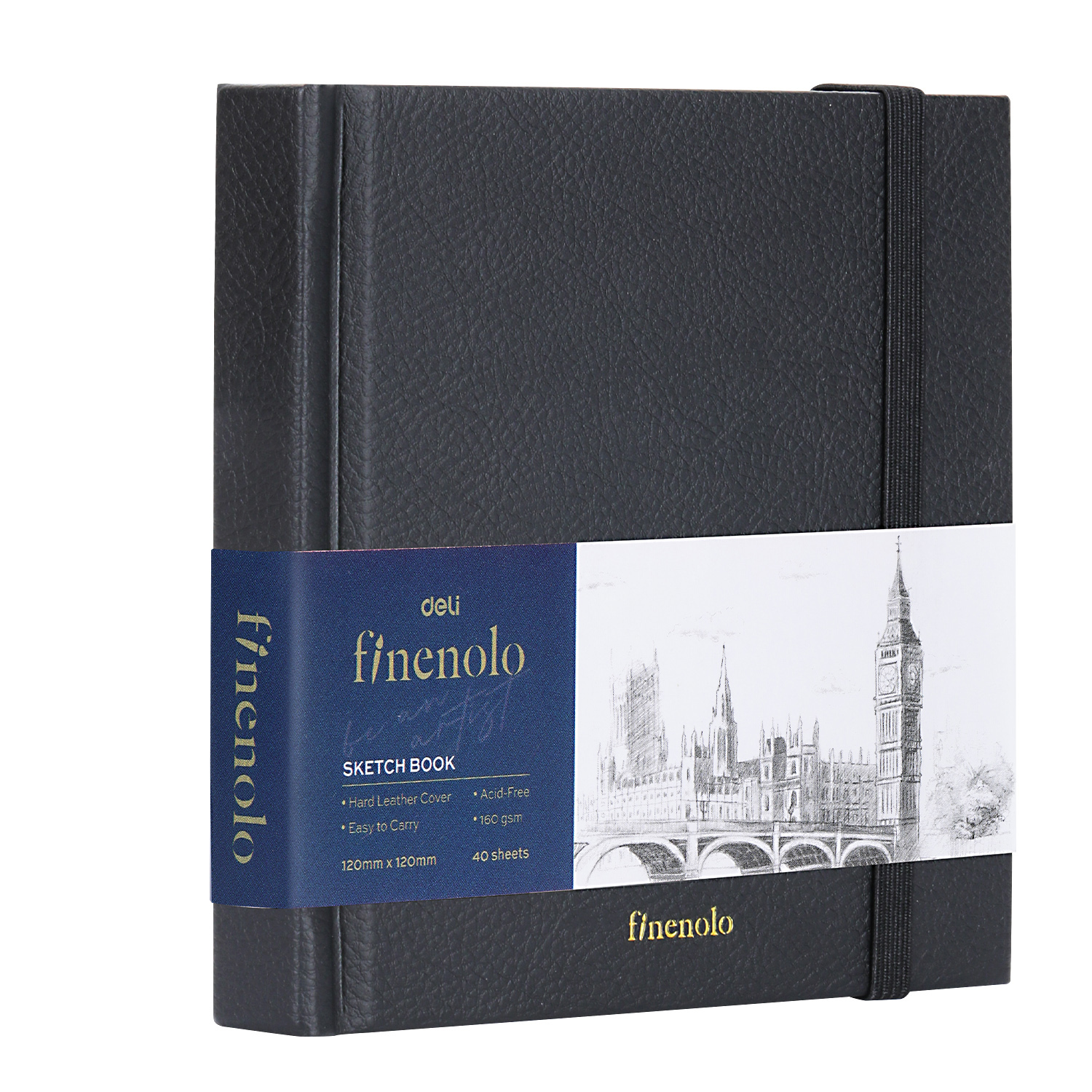 Блокнот для зарисовок Finenolo 1212 см 40 л 160 г твердая обложка черный 419₽