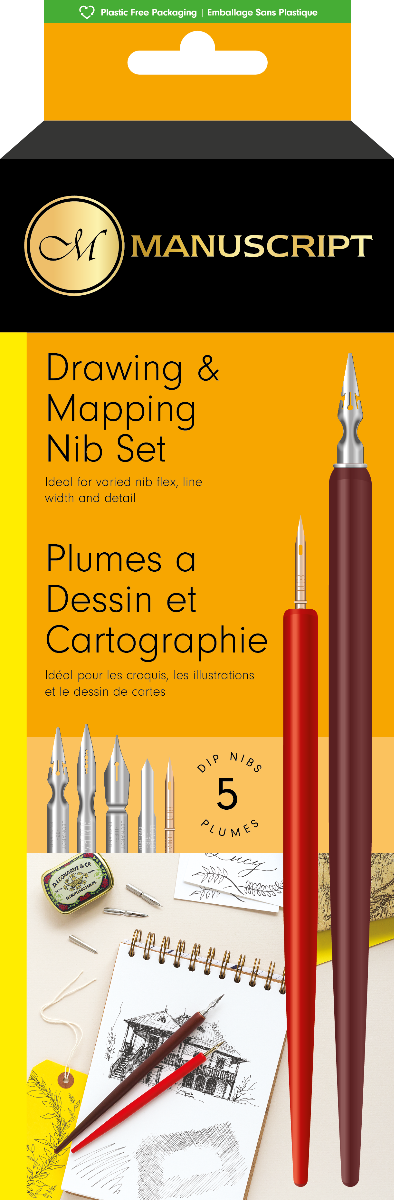 Набор для каллиграфии Manuscript Leonardt Drawing & Mapping Nib перо+ держатель творческий курс по рисованию