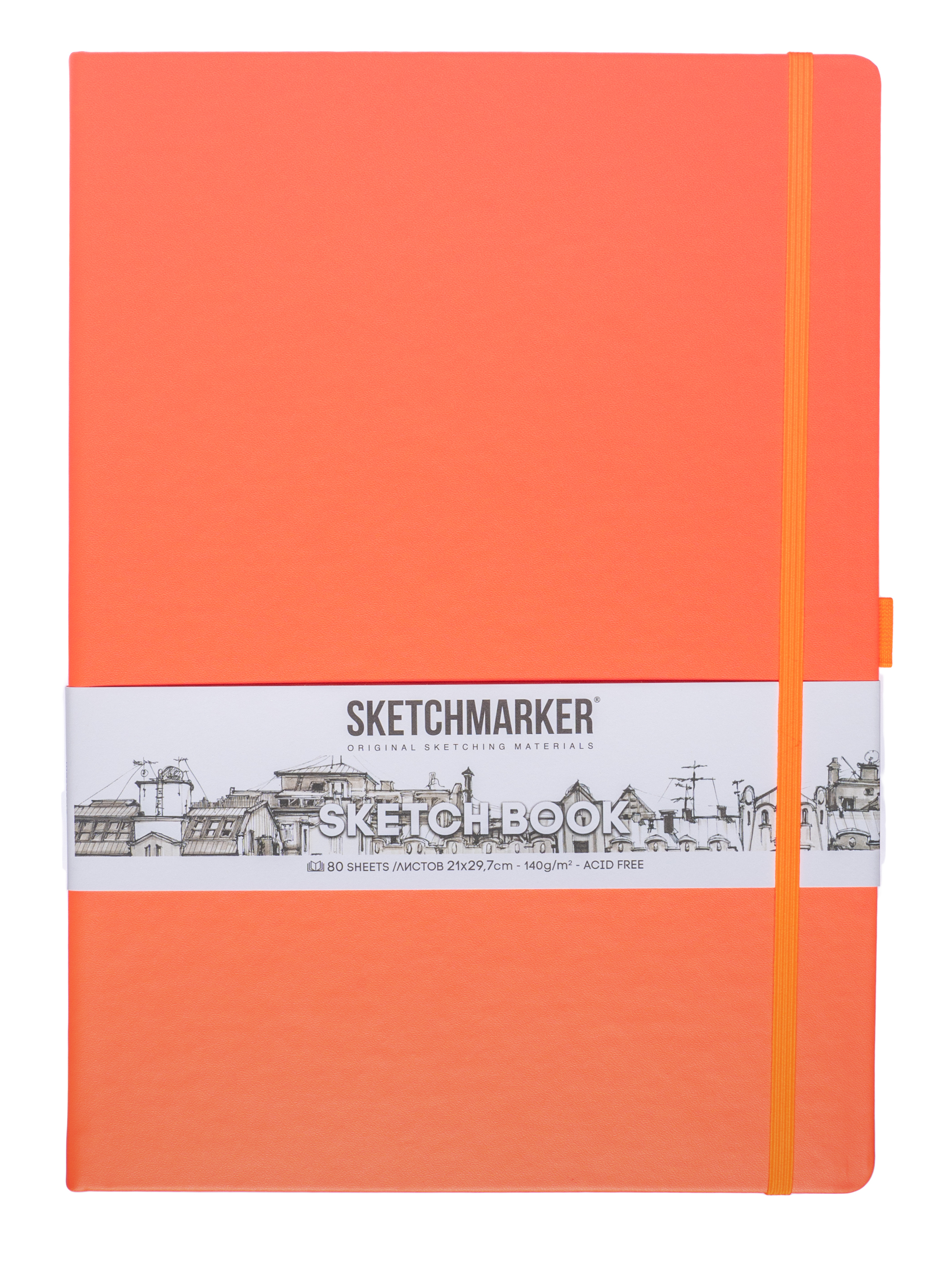 Блокнот для зарисовок Sketchmarker 21297 cм 80 л 140 г твердая обложка Неоновый коралл 875₽
