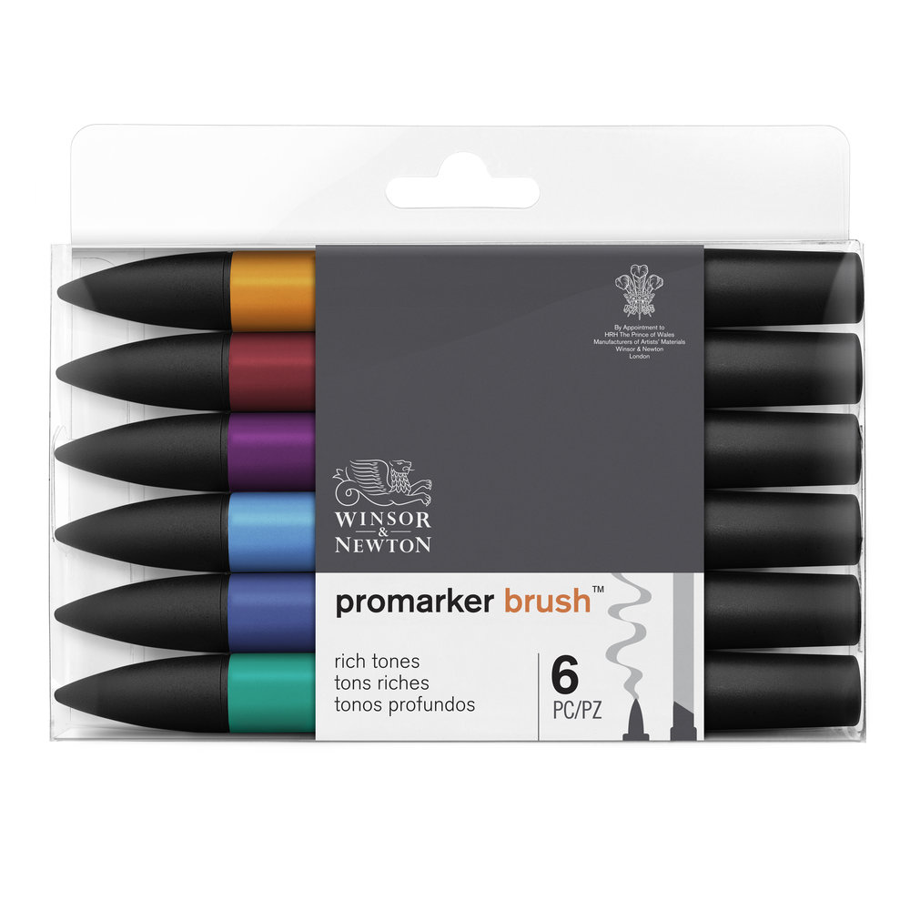 Набор маркеров ProMarker 6 цветов, насыщенные тона маркер спиртовой promarker winsor