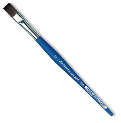 Кисть синтетика №12 плоская Da Vinci Forte Basic 394 короткая ручка высоко и низко рабочая тетрадь