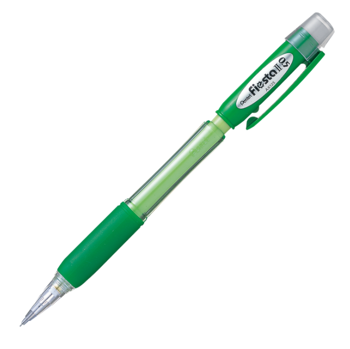 Карандаш автоматический Pentel Fiesta II 0,5 мм, c резиновым грипом, зеленый корпус карандаш автоматический pentel energize 0 7 мм синий корпус