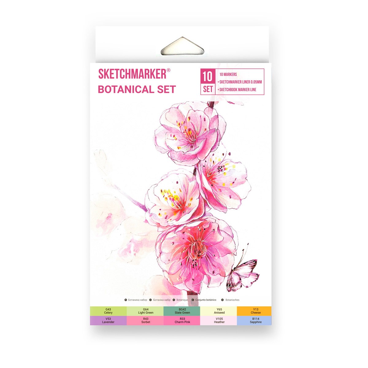 Набор маркеров Sketchmarker Botanical set 10 шт в картонной упаковке журавлиные перья японские волшебные сказки