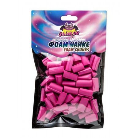 Наполнение для слайма Slimer Foam Chunkc, Ярко-розовый наполнение для слайма slimer пенопластовые шарики 2 мм фиолетовый пастель