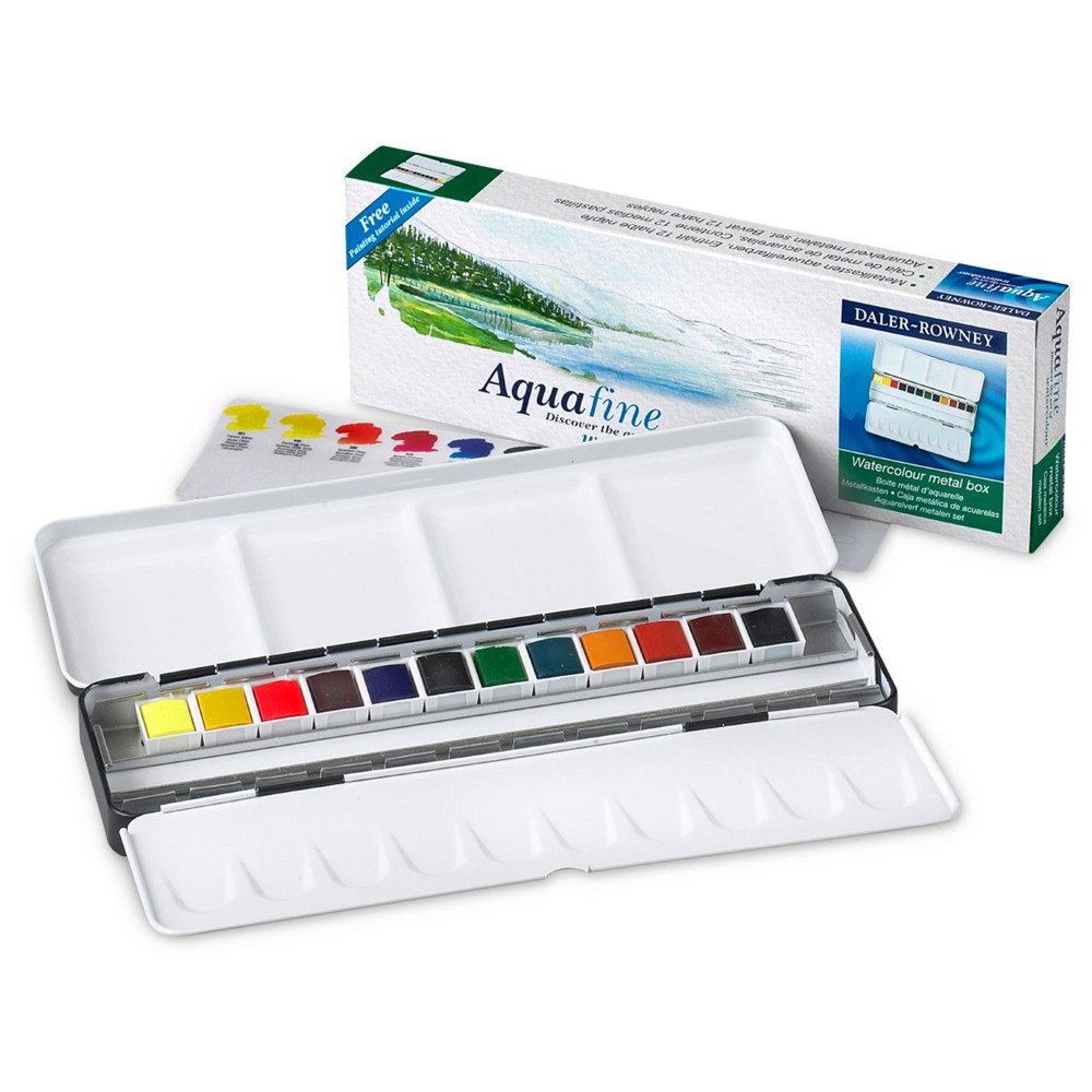 Набор акварели Daler-Rowney AQUAFINE 12 кювет в металле 4118₽