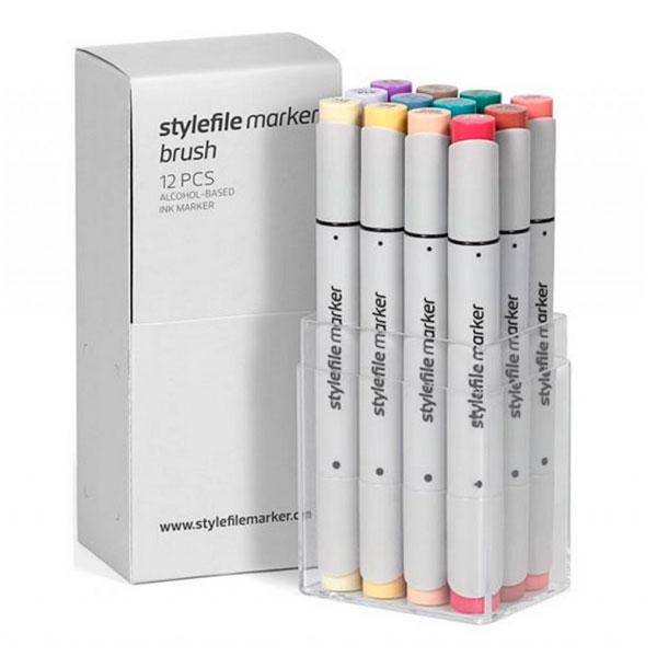 Набор маркеров Stylefile Brush 12 шт основные цвета C