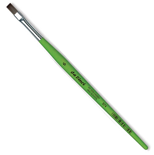 Кисть синтетика №6 плоская Da Vinci 374 короткая ручка нетрадиционные формы занятий с дошкольниками