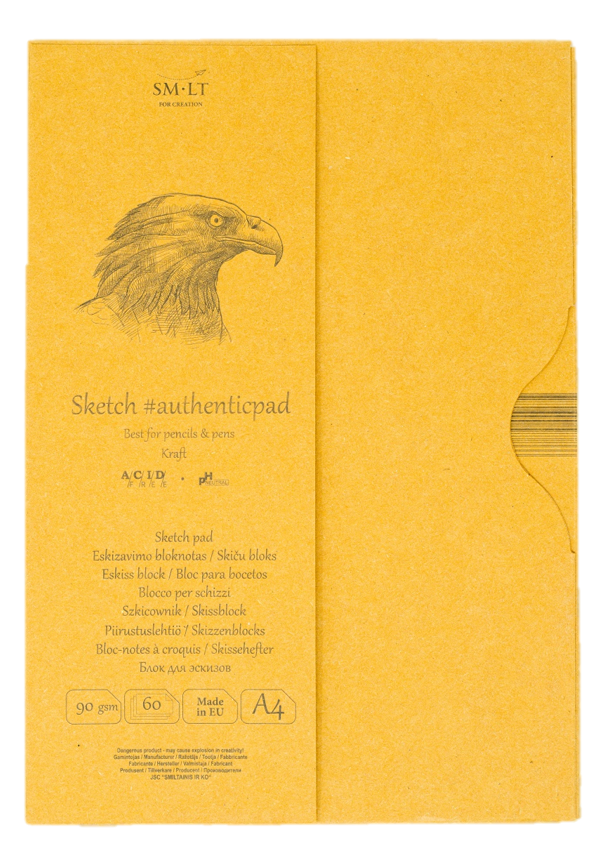 Альбом-склейка для набросков Smiltainis Authentic Kraft А4 60 л 90 г в папке SMLT-EA-60/KRAFT SMLT-EA-60/KRAFT - фото 1