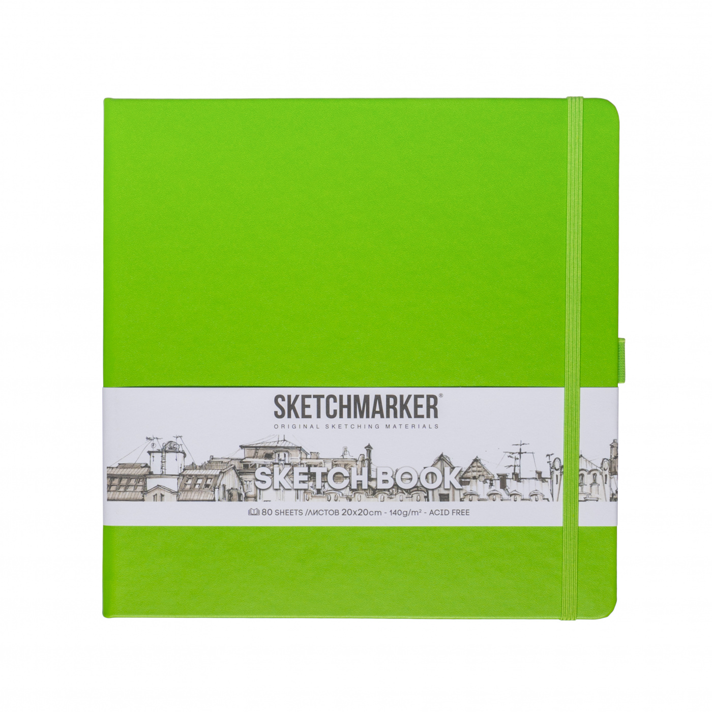 Блокнот для зарисовок Sketchmarker 20*20 cм 80 л 140 г, твердая обложка Зеленый Луг дневник универсальный для 1 11 класса скажите чем я могу вам помочь интегральная обложка искусственная кожа ляссе 80 г м2