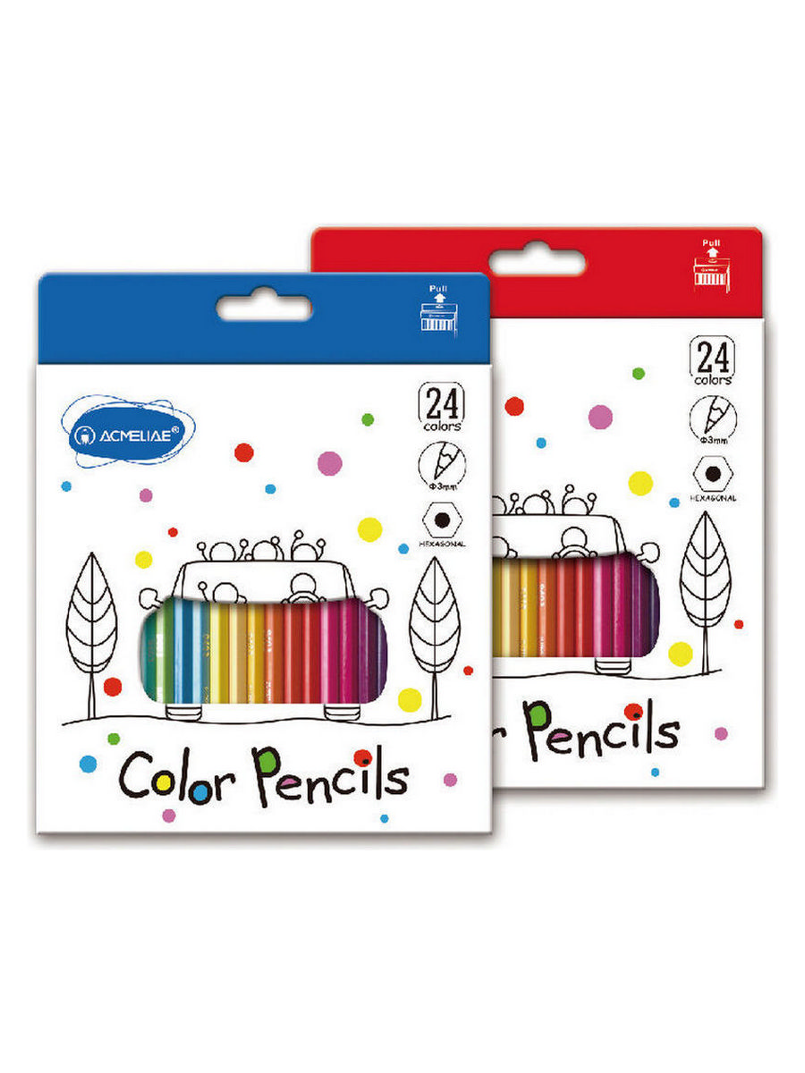 Набор карандашей цветных Acmeliae 24 цв, в картонном футляре Acm-9403-24 - фото 2