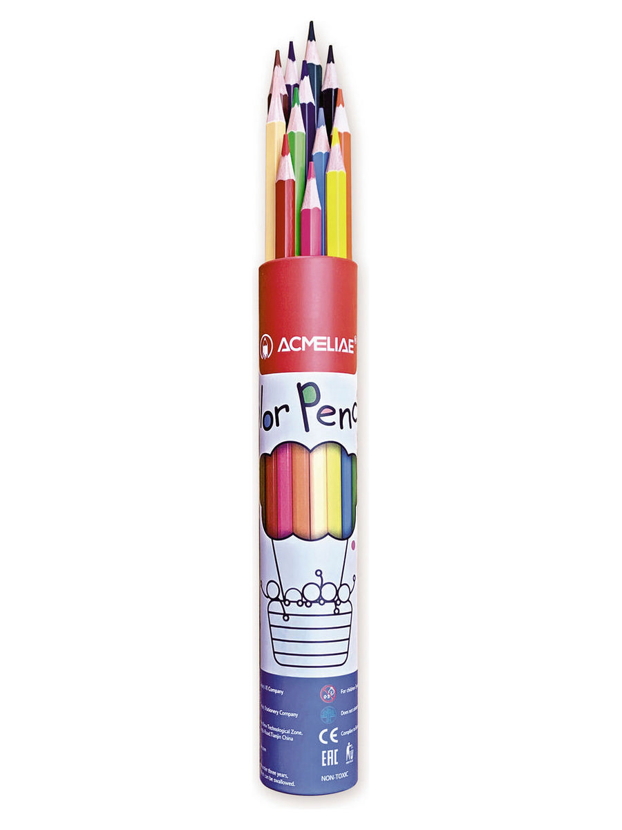 Набор карандашей цветных Acmeliae 12 цв,в футляре-тубусе подготовка руки ребёнка к письму на материале лексических тем