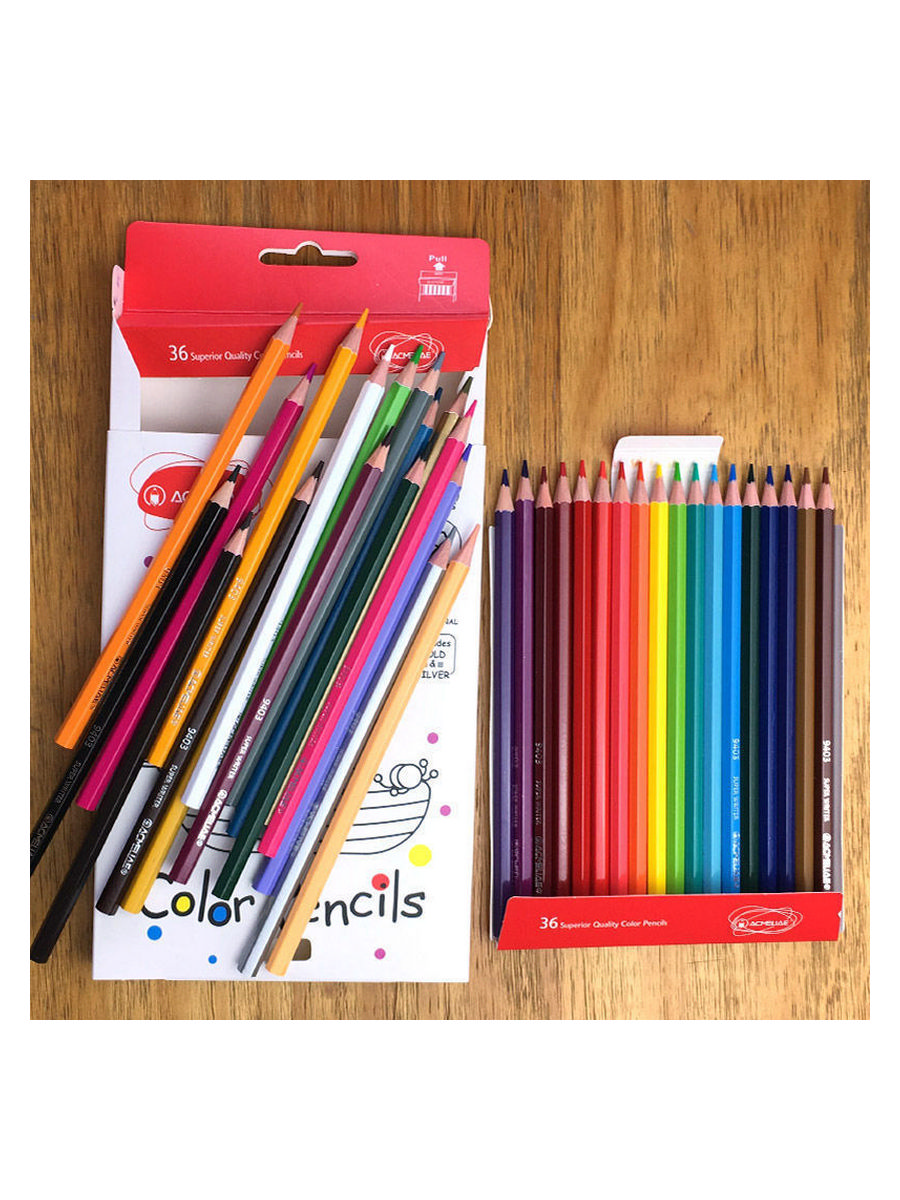 Набор карандашей цветных Acmeliae 36 цв+точилка, в картонном футляре Acm-9403-36 - фото 6