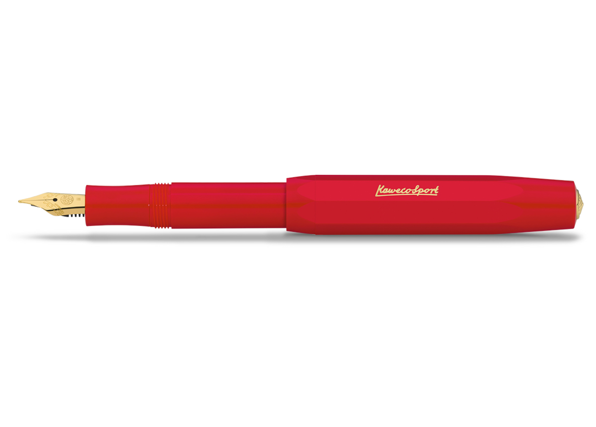 Ручка перьевая Kaweco CLASSIC Sport, чернила синие, корпус красный ручка роллер kaweco perkeo breezy teal 0 7 мм корпус бирюзовый