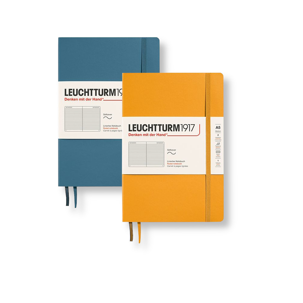 Записная книжка в линейку Leuchtturm Rising Colours А5 123 стр., мягкая обложка теплый желтый