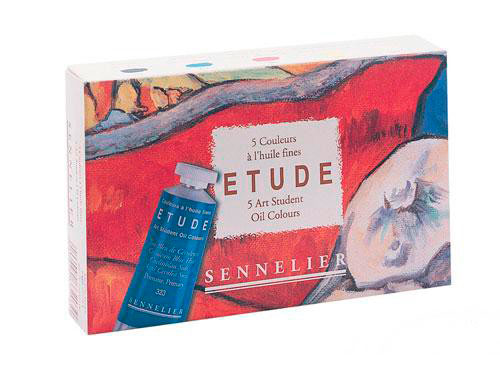 Набор масла Sennelier "Etude" 5 цв*34 мл в картонной коробке 