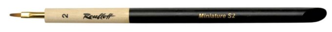 кисть синтетика 12 скошенная жемчужная roubloff 1p6g длинная ручка Кисть синтетика колонок имитация №2 плоская Roubloff 