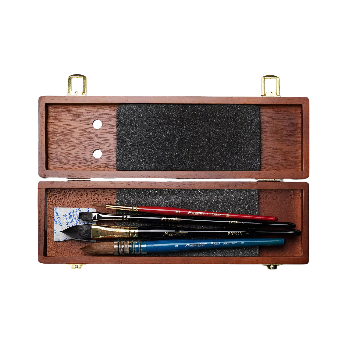 Набор кистей для аварели Mairtini 4 шт, (RG700-6,656-5,Q728-2,M7-6)-P, в деревянной коробке