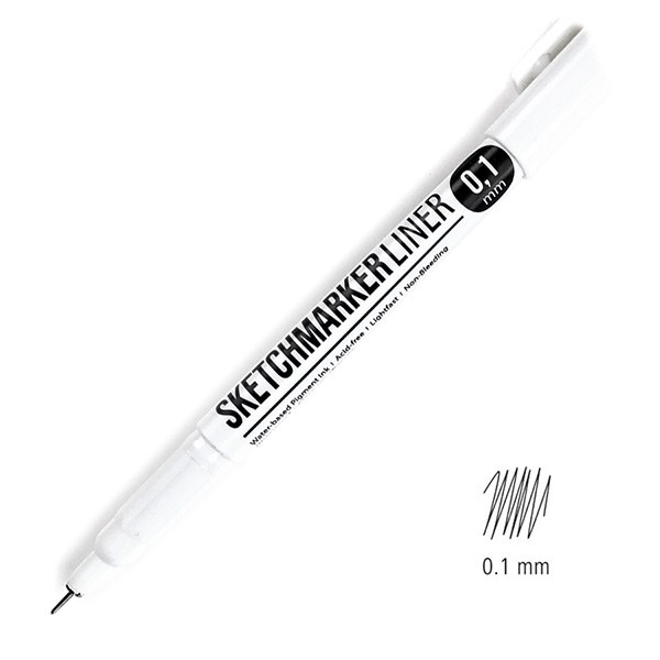 Ручка капиллярная Sketchmarker 0,1мм черный скетчинг маркерами с а расторгуевой 6 жанров 6 уроков