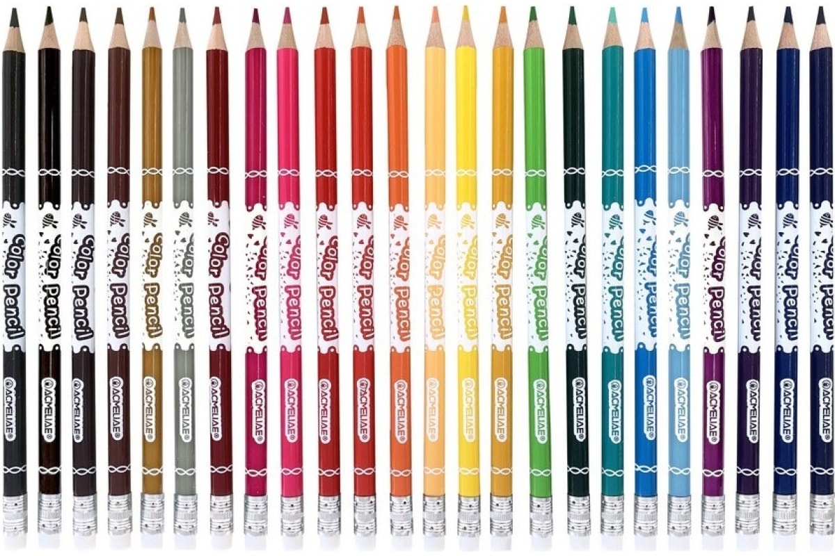 Набор стираемых цветных карандашей Acmeliae 24 цв в картонном футляре Acm-43740 - фото 5