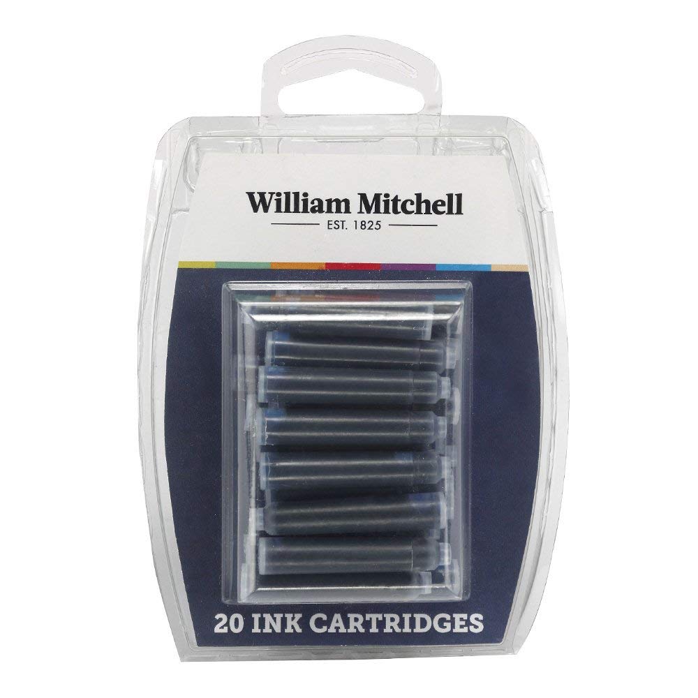 Набор картриджей William Mitchell 20 шт черный ручка держатель для перьев насадок william mitchell деревянная для линолеума 451