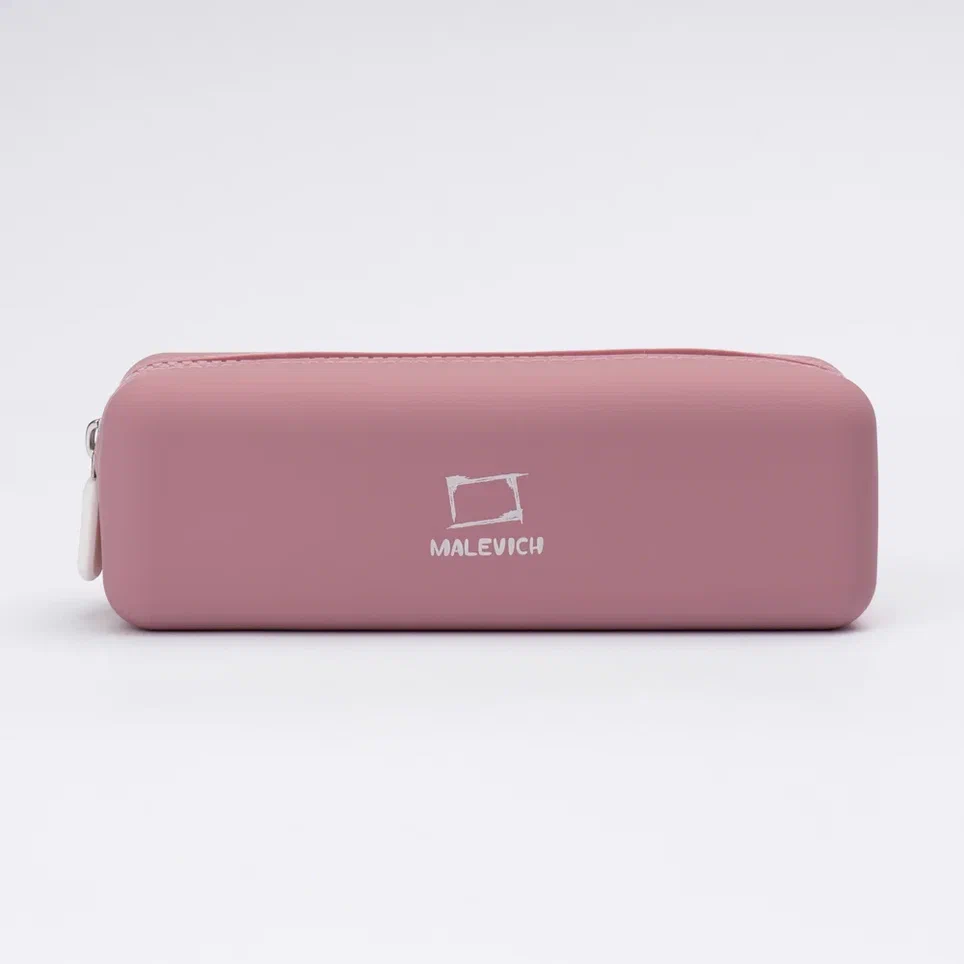 Пенал для карандашей и ручек Малевичъ силиконовый винтажный розовый 640₽