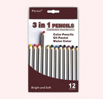 Набор карандашей акварельных Peroci 12 цв грифель 4 мм в картоне 237₽