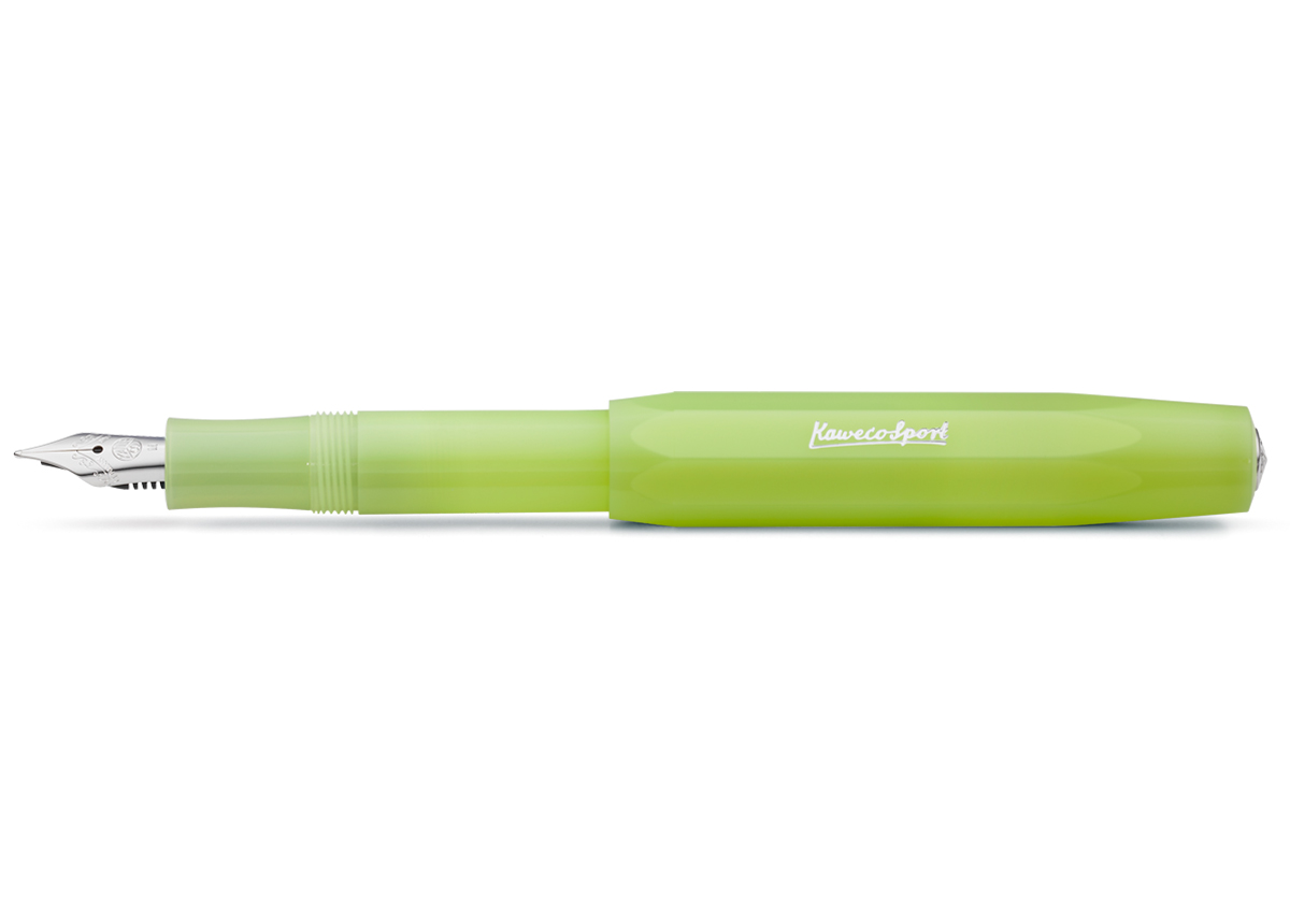 Ручка перьевая Kaweco CLASSIC FROSTED Sport, чернила синие, корпус лайм ручка classic синяя в подарочной упаковке