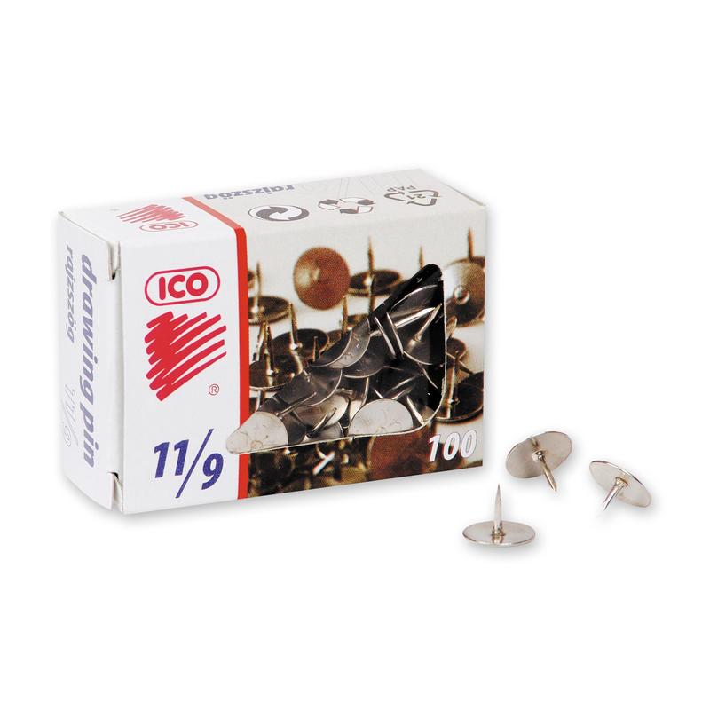 Кнопки металлические 100 шт ICO 11/9 для досок Комус-78264 - фото 1