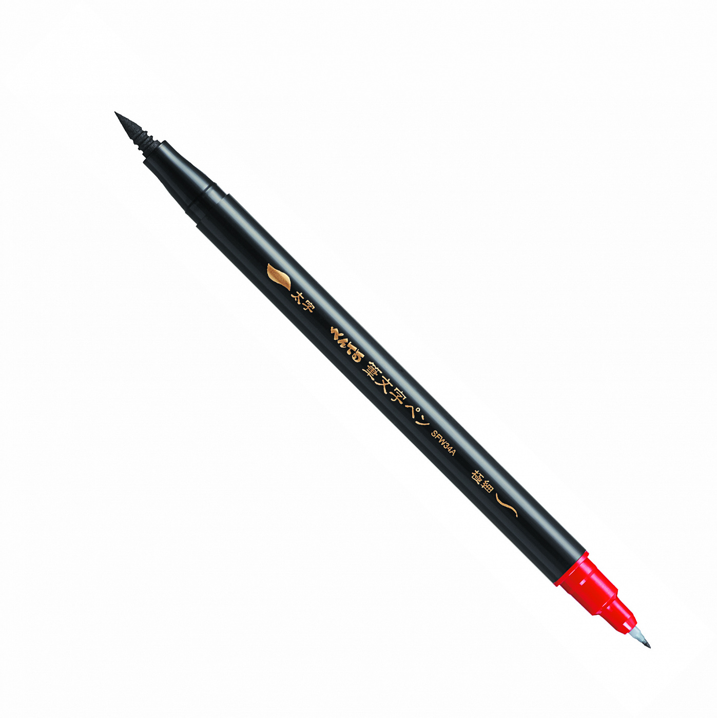 Маркер-кисть, двусторонний Pentel 1,2 мм/ 10,5 мм, черный, в блистере маркер на водной основе двусторонний pentel wet erase marker 10 мм 15 мм белый