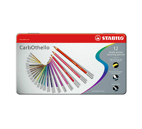 Набор карандашей пастельных Stabilo "Carbothello" 12 цв в метал кор  