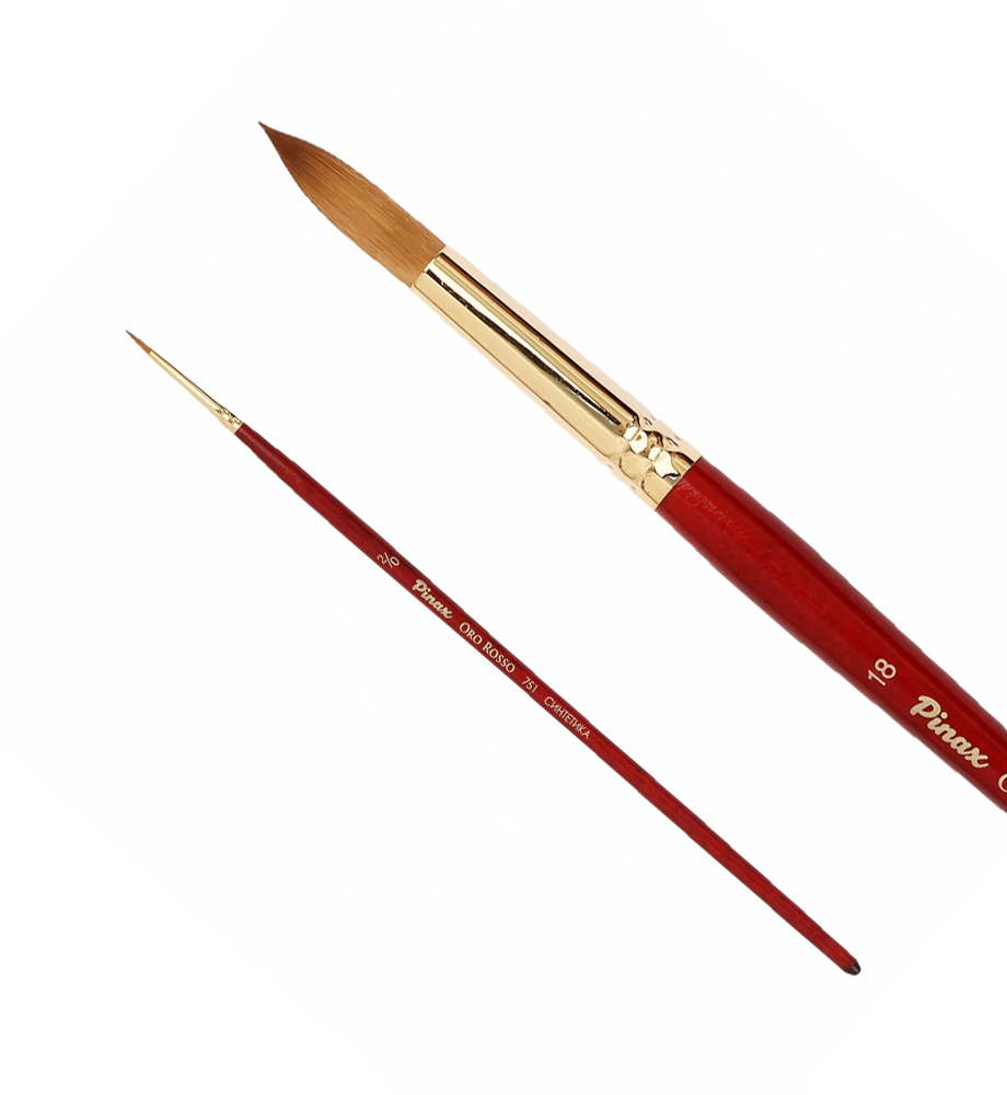 Купить Кисть синтетика круглая Pinax Oro Rosso 751 короткая ручка, Китай