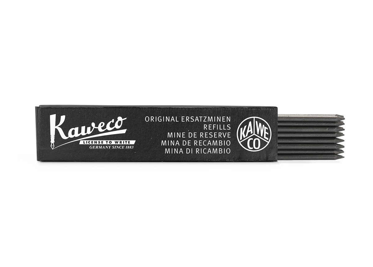Набор грифелей для механических карандашей KAWECO 0,7 мм НB 12 шт черный в картонной упаковке