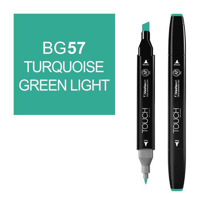 Маркер спиртовой Touch Twin цв. BG57 турецкий зеленый светлый маркер спиртовой touch twin цв b68 турецкий голубой
