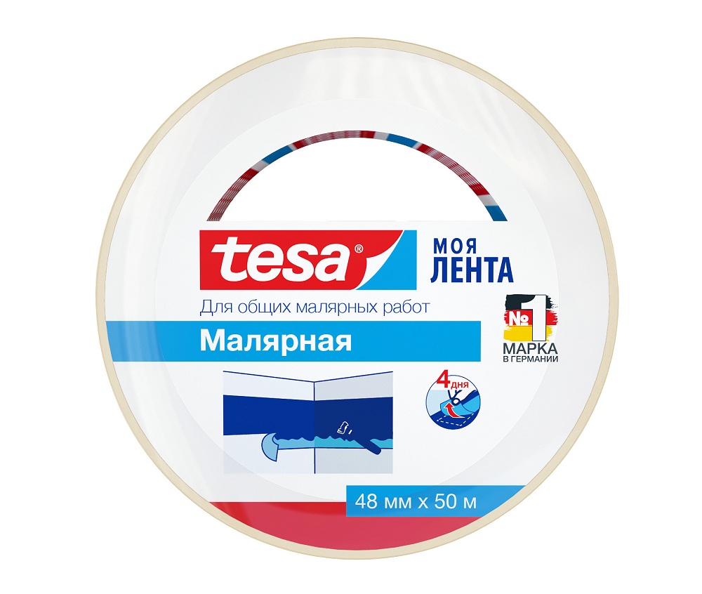 Лента-скотч малярная TESA общего назначения 48 мм х 50 м 482₽