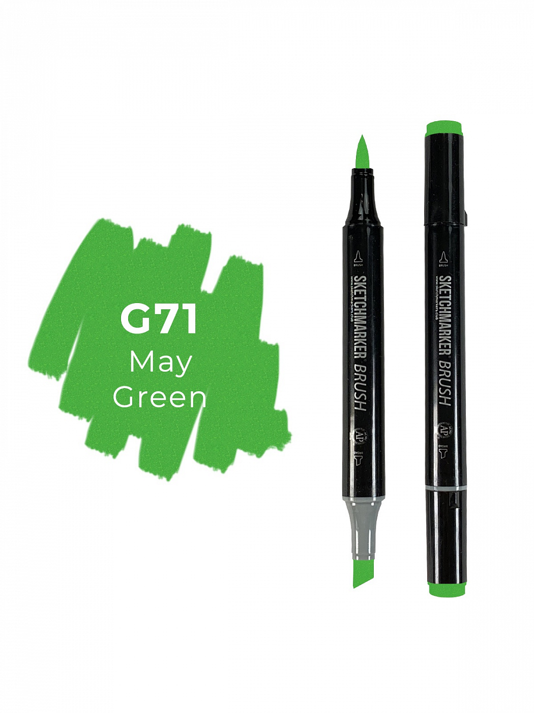 Маркер двухсторонний на спиртовой основе Sketchmarker Brush Цвет Майский зеленый маркер спиртовой сонет twin brush тусклый зеленый