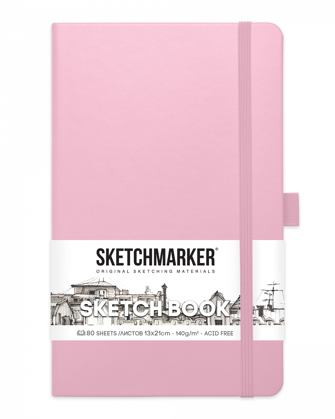Блокнот для зарисовок Sketchmarker 13х21 см 80 л 140 г, твердая обложка Розовый анкета в твердой обложке на замочке для настоящих девчонок а6 40 л