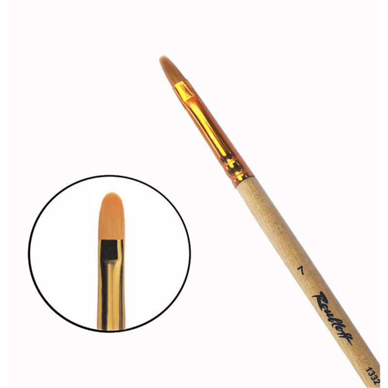 Кисть синтетика 7 овальная Roubloff 1332 длинная ручка плак 202₽