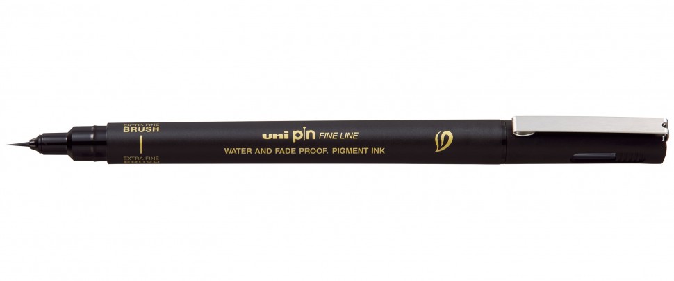 Линер UNI PIN brush 500 (S) кисть, чёрный линер uni pin brush 200 s кисть сепия