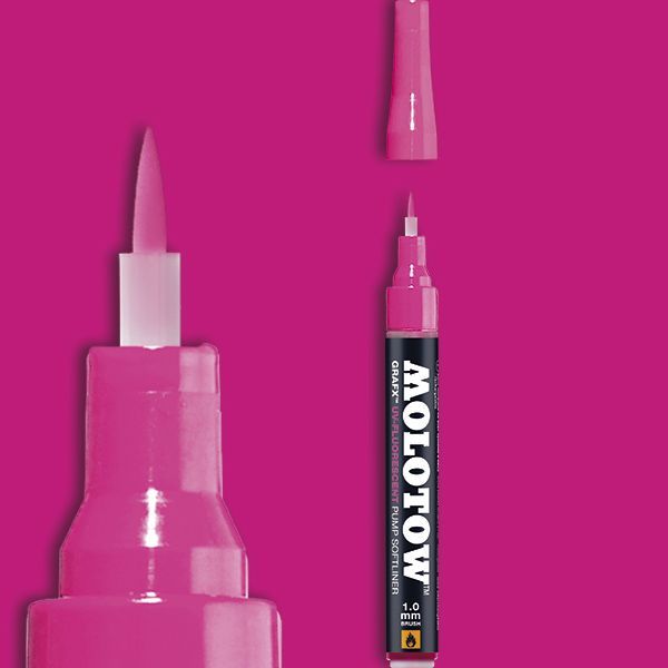 Маркер спиртовой Molotow "GRAF-X" UV 1мм Флуорисцентный Розовый 05