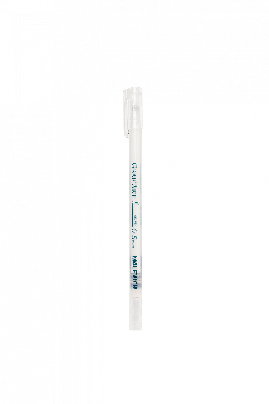 Ручка гелевая Малевичъ Белая ручка 8518 круглая белая пластик
