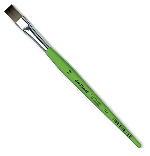 Купить Кисть синтетика №12 плоская Da Vinci 374 короткая ручка, Германия