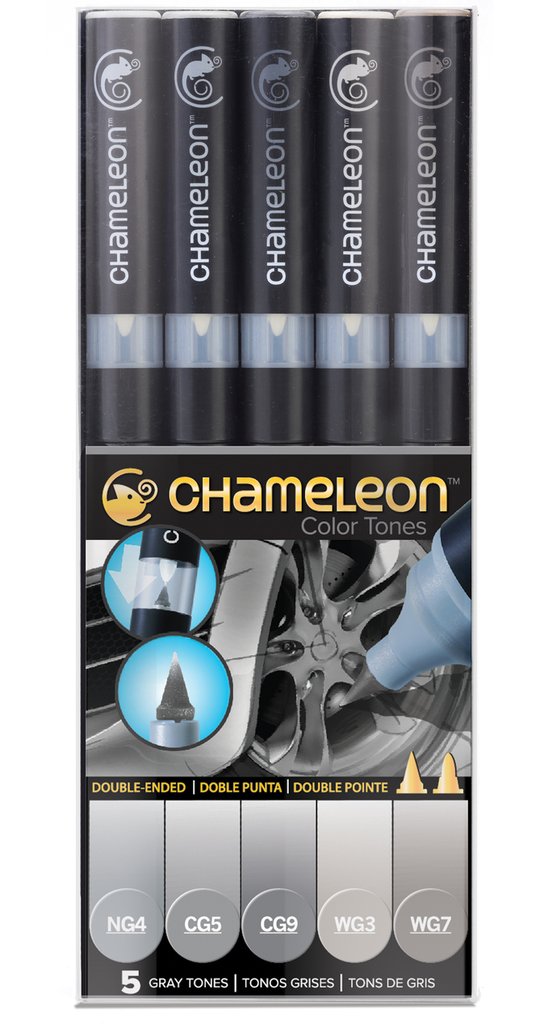 Набор маркеров Chameleon Gray Tones серые тона 5 шт набор для творчества аппликация пайетками и аппликации перьями и стразами лиса