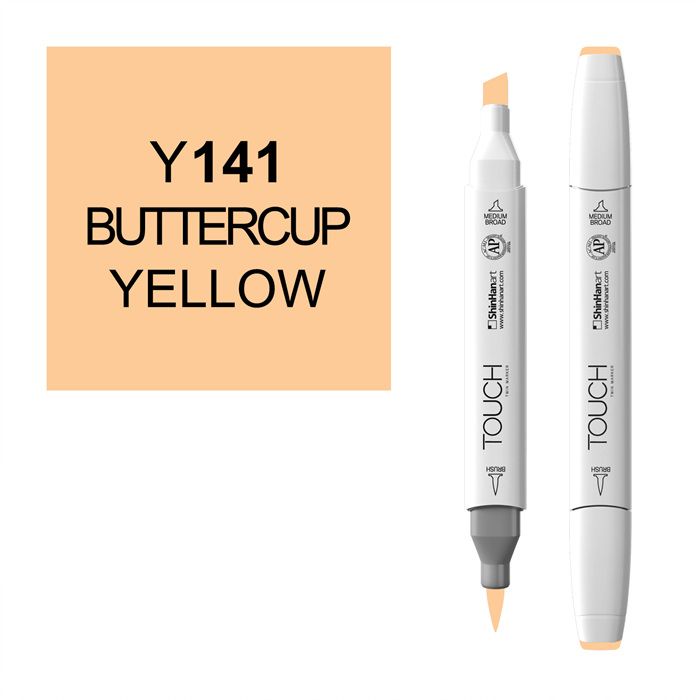 Маркер спиртовой BRUSH Touch Twin цв. Y141 жёлтый лютик маркер текстовыделитель luxor eyeliter pastel 1 0 4 5 мм чернила на водной основе пастельный жёлтый