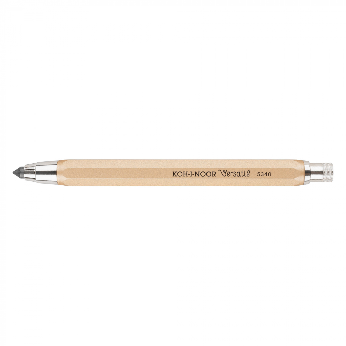 Карандаш цанговый Koh- I-Noor 5,6 мм с точилкой,корпус золотой карандаш цанговый koh i noor 3 2 мм с точилкой серебряный корпус