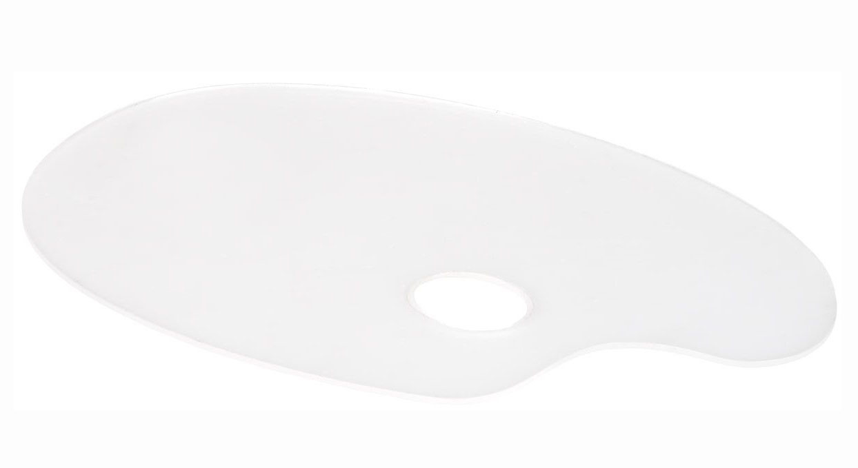Палитра акриловая овальная 28х40 см, оргстекло 2 мм, цвет белый палитра пластиковая овальная малевичъ без ячеек