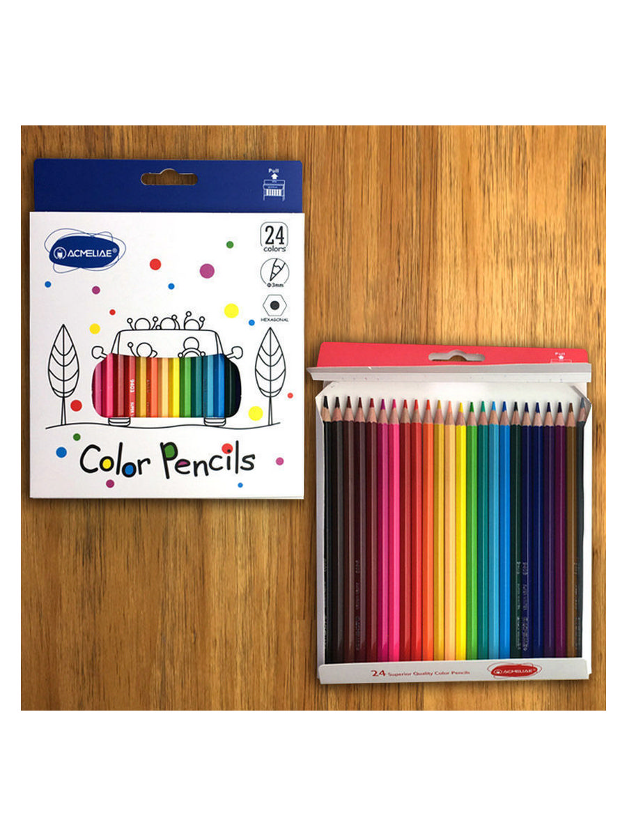 Набор карандашей цветных Acmeliae 24 цв, в картонном футляре Acm-9403-24 - фото 4