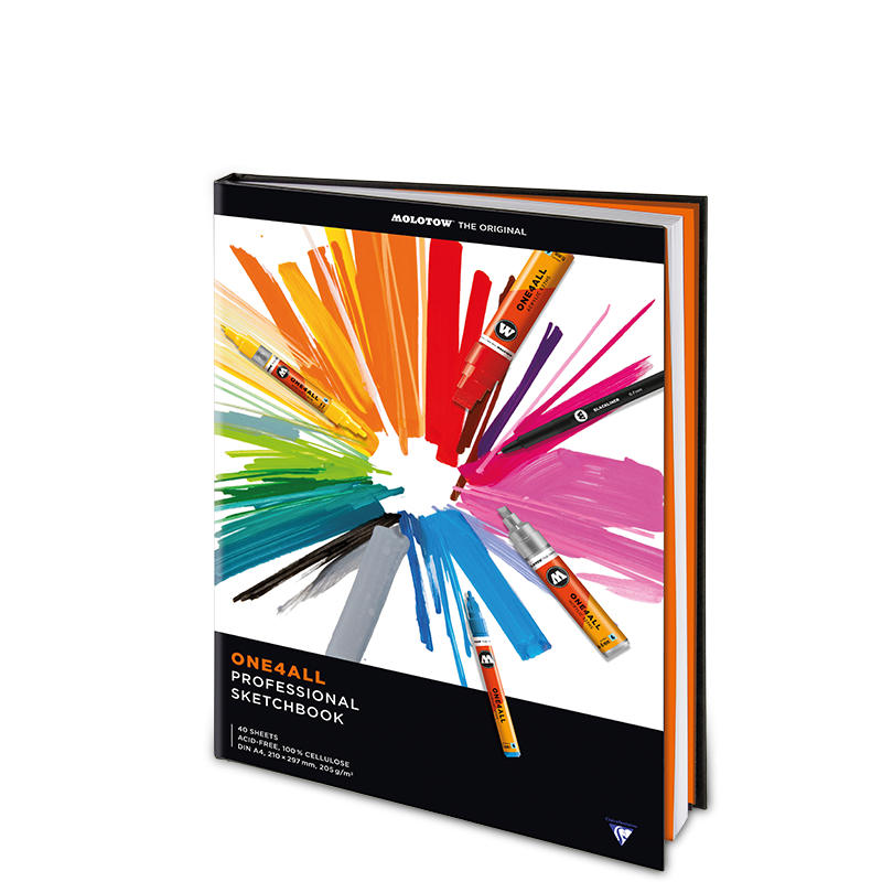Скетчбук Molotow ONE4ALL Professional Sketchbook А4, вертикальный sketchbook с уроками внутри скетчбук дизайнера графический практикум